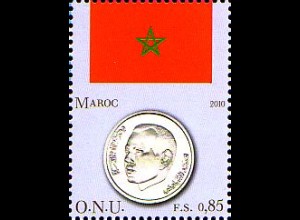 UNO Genf Mi.Nr. 678 Flaggen und Münzen, Marokko (0,85)