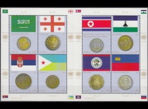 UNO Genf Mi.Nr. Klbg.780-87 Flaggen und Münzen (VI) (mit 780-87)