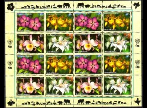 UNO New York Mi.Nr. Klbg.973-76 Gefährdete Arten (XIII) Orchideen (mit 4x973-76)