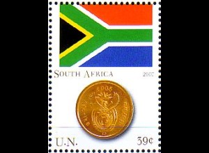 UNO New York Mi.Nr. 1054 Flaggen und Münzen, Südafrika (0,85)