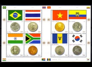 UNO New York Mi.Nr. Klbg.1049-56 Flaggen und Münzen (II)