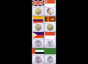 UNO New York Mi.Nr. 1083-90 Flaggen und Münzen der Mitgliedsstaaten (III) (8 W.)
