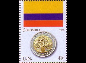 UNO New York Mi.Nr. 1085 Flaggen und Münzen, Kolumbien (0,85)