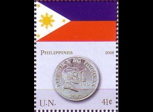 UNO New York Mi.Nr. 1087 Flaggen und Münzen, Philippinen (0,85)