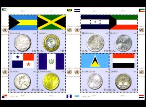 UNO New York Mi.Nr. Klbg.1177-84 Flaggen und Münzen (IV) (mit 1177-84)