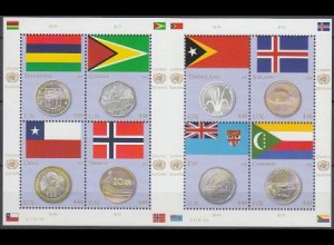 UNO New York Mi.Nr. Klbg.1245-52 Flaggen und Münzen (V) (mit 1245-52)
