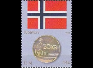 UNO New York Mi.Nr. 1250 Flaggen und Münzen (V), Norwegen (44)