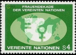 UNO Wien Mi.Nr. 9 Frauendekade, Emblem vor Weltkugel (4)