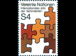 UNO Wien Mi.Nr. 17 Int. Jahr der Behinderten, Puzzleteile (4)