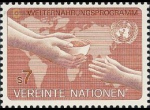 UNO Wien Mi.Nr. 33 Welternährungsprogramm, Hände vor Erdkarte (7)