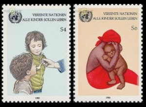 UNO Wien Mi.Nr. 53-54 Alle Kinder sollen leben (2 Werte)