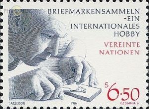 UNO Wien Mi.Nr. 61-Tab Briefmarkensammeln Briefmarkenstecher (6,50)