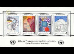 UNO Wien Mi.Nr. Block 3 Weltverband Gesellschaften der UNO, Künstlerwerke