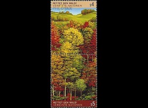 UNO Wien Mi.Nr. Zus.dr.81-82 Rettet den Wald, Herbstlicher Laubwald (2 Werte)