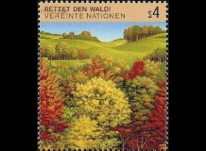UNO Wien Mi.Nr. 81-Tab Rettet den Wald, Herbstlicher Laubwald (4)