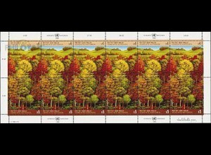 UNO Wien Mi.Nr. Klbg.81-82 Rettet den Wald, Herbstlicher Laubwald (1 Klbg.)
