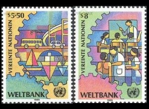 UNO Wien Mi.Nr. 89-90 Weltbank (2 Werte)