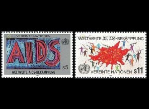 UNO Wien Mi.Nr. 100-101-Tab AIDS Bekämpfung (2 Werte)