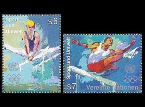 UNO Wien Mi.Nr. 214-215-Tab 100 J. Olympische Spiele (2 Werte)
