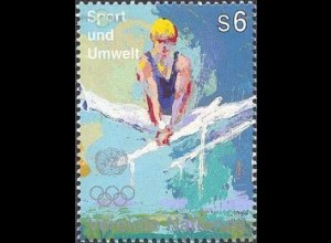 UNO Wien Mi.Nr. 214-Tab 100 J. Olympische Spiele, Kunstturnen Barren (6)