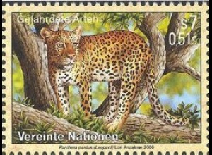 UNO Wien Mi.Nr. 303-Tab Gefährdete Tiere Leopard (7S/0,51€)