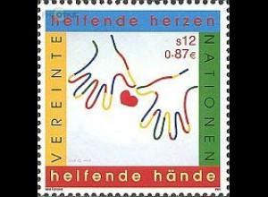 UNO Wien Mi.Nr. 332-Tab Int. Jahr des Ehrenamtes, Hände und Herz (12S/0,87€)