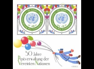 UNO Wien Mi.Nr. Block 15 50 J. Postverwaltung UNO (UNPA), UNO Emblem