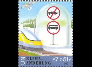 UNO Wien Mi.Nr. 349 Klimaänderung, Landschaft, Bahn Taube (7S/0,51€)