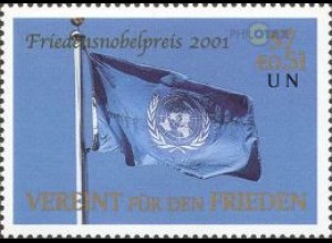 UNO Wien Mi.Nr. 350 Friedensnobelpreis für UNO + Kofi Annan (7S/0,51€)
