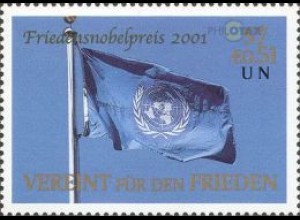 UNO Wien Mi.Nr. 350-Tab Friedensnobelpreis für UNO + Kofi Annan (7S/0,51€)