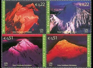 UNO Wien Mi.Nr. Zus.dr.363-66 Internationales Jahr der Berge (4 Werte)