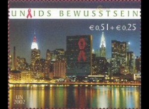 UNO Wien Mi.Nr. 380 Programm zur AIDS Bekämpfung Skyline New York (51+25)