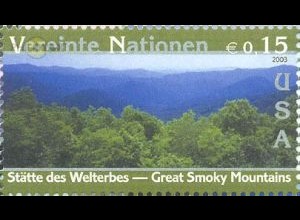 UNO Wien Mi.Nr. 400 Kulturerbe USA, Nationalpark Great Smoky Mountains (0,15)