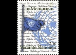 UNO Wien Mi.Nr. 405-Tab UNO Flagge auf Halbmast (2,10)