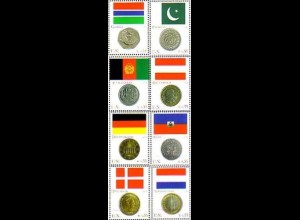UNO Wien Mi.Nr. 477-84 Flaggen und Münzen der Mitgliedsstaaten (I) (8 Werte)