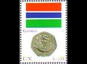 UNO Wien Mi.Nr. 477 Flaggen und Münzen, Gambia (0,55)