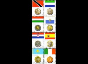 UNO Wien Mi.Nr. 489-96 Flaggen und Münzen der Mitgliedsstaaten (II) (8 Werte)