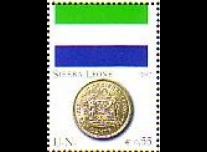 UNO Wien Mi.Nr. 490 Flaggen und Münzen, Sierra Leone (0,55)