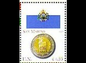 UNO Wien Mi.Nr. 492 Flaggen und Münzen, San Marino (0,55)