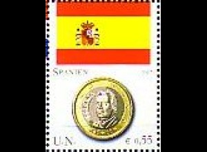 UNO Wien Mi.Nr. 494 Flaggen und Münzen, Spanien (0,55)