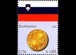 UNO Wien Mi.Nr. 627 Flaggen und Münzen, Slowenien (0,65)