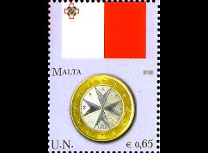 UNO Wien Mi.Nr. 631 Flaggen und Münzen, Malta (0,65)
