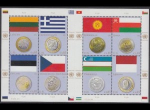 UNO Wien Mi.Nr. Klbg.691-98 Flaggen und Münzen (V) (mit 691-98)