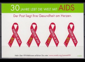 UNO Wien Mi.Nr. Folienblatt 729 30 Jahre Aidsbekämpfung (m. 4x 729)