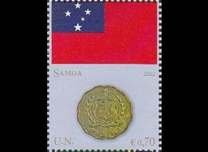 UNO Wien Mi.Nr. 739 Flaggen und Münzen (VI), Samoa (0,70)
