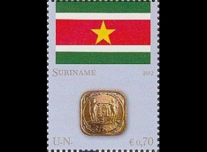 UNO Wien Mi.Nr. 740 Flaggen und Münzen (VI), Surinam (0,70)