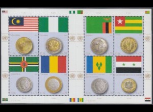 UNO Wien MiNr. Klbg.798-805 Flaggen u.Münzen d.Mitgliedstaaten