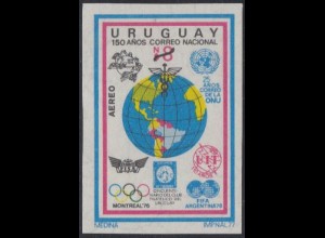 Uruguay Mi.Nr. 1465(U) UREXPO 77, 150J. urug. Post, 50J. Philatelistenklub (8)