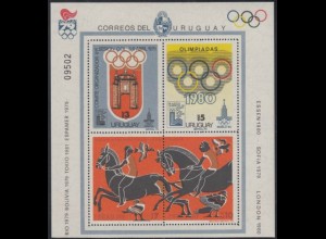 Uruguay Mi.Nr. Block 41 Olympische Spiele 1980 Lake Placid und Moskau 