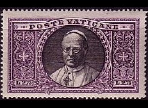 Vatikan Mi.Nr. 33 Freim. Papst Pius XI. (2,75L)